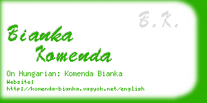 bianka komenda business card